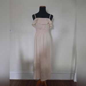 Mariposa Elegant Cream Sleeveless Midi Dress Size L